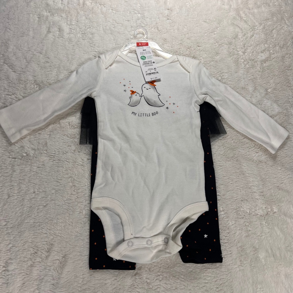Carter's Baby Girl‎ 6 Months Halloween Ghost Long Sleeve Bodysuit Pants Set NWT